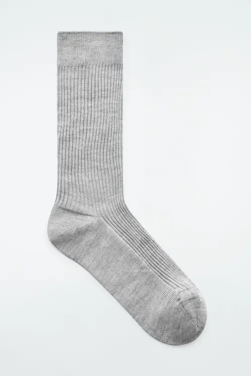 RIBBED SILK SOCKS