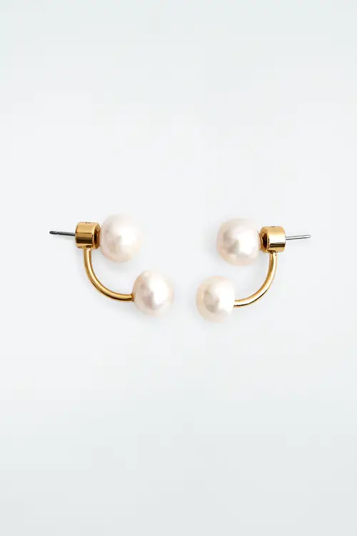 FRESHWATER PEARL DROPLET STUD EARRINGS