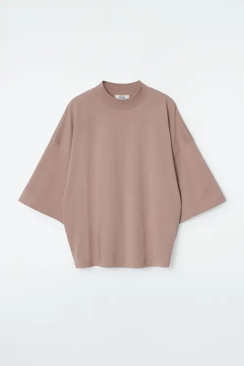 BOXY MOCK-NECK T-SHIRT