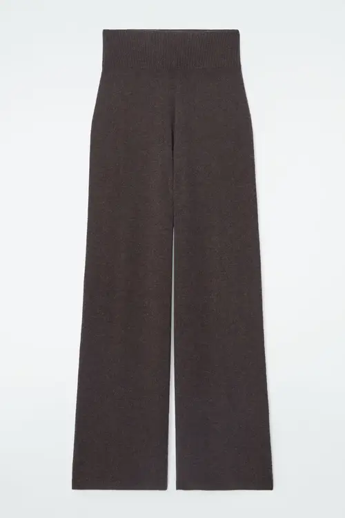 PURE CASHMERE WIDE-LEG TROUSERS