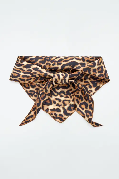 LEOPARD-PRINT SILK TRIANGLE SCARF