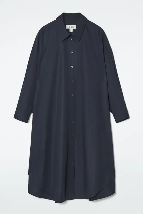 OVERSIZED DRAPED SHIRT DRESS