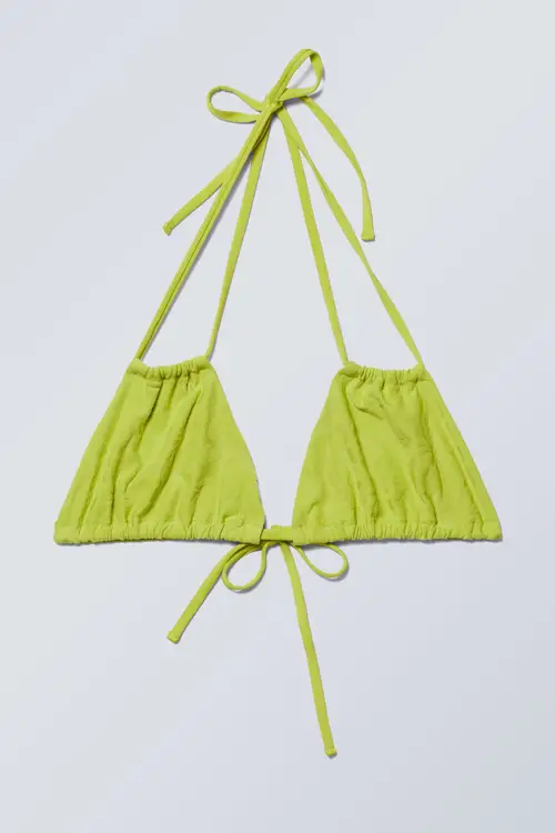 Strappy Triangle Bikini Top - Green