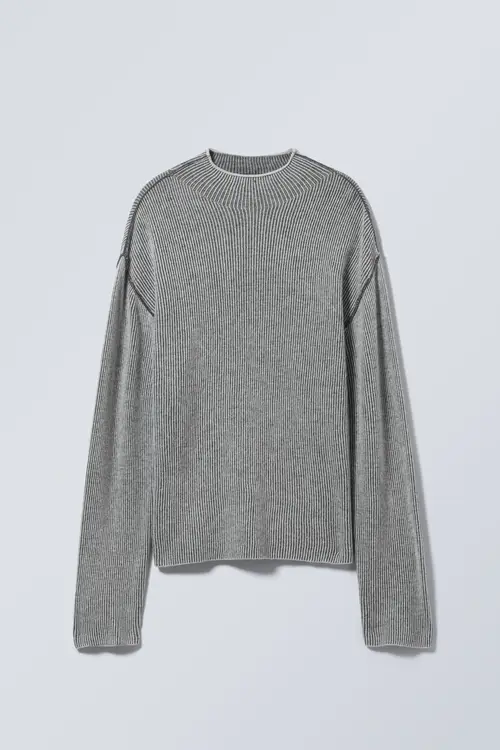 Holger Regular Wool Mockneck - Grey