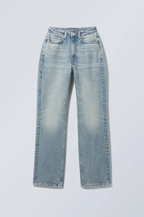 Resolute Curve High Straight Jeans - Blue