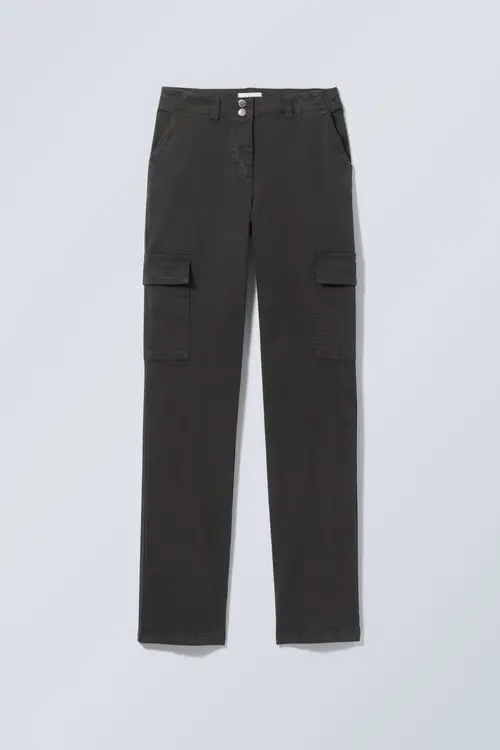 Brenda Slim Cargo Trousers - Grey