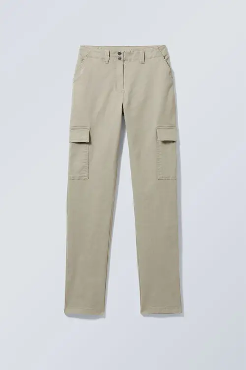 Brenda Slim Cargo Trousers - Beige