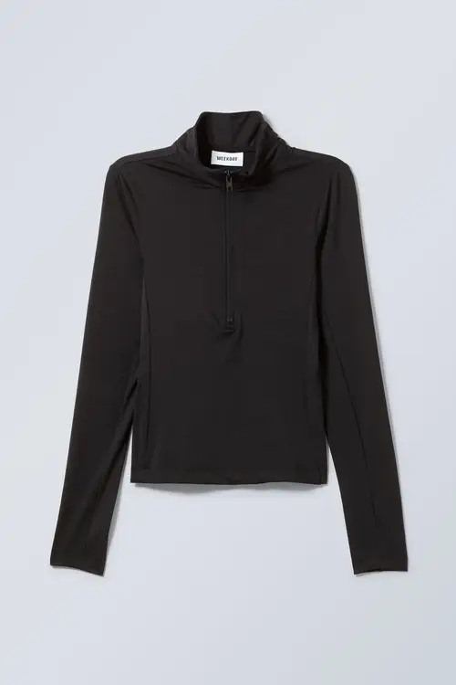 Bella Half Zip Long Sleeve - Black