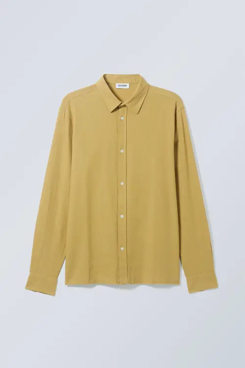 Relaxed Linen Shirt - Yellow