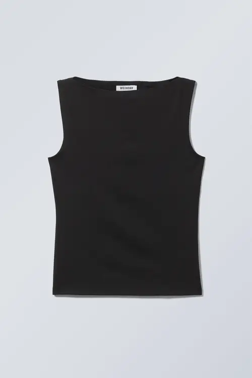 Annie Boatneck Sleeveless top - Black