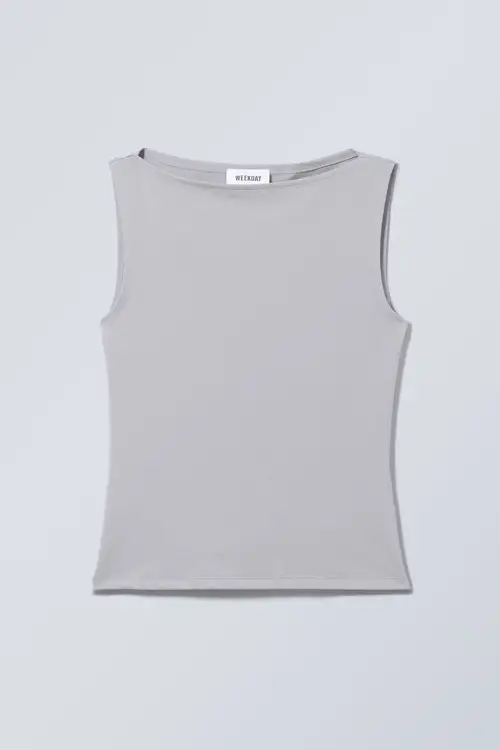 Annie Boatneck Sleeveless top - Grey