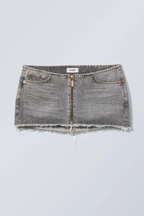 Ontario Denim Mini Skirt - Grey