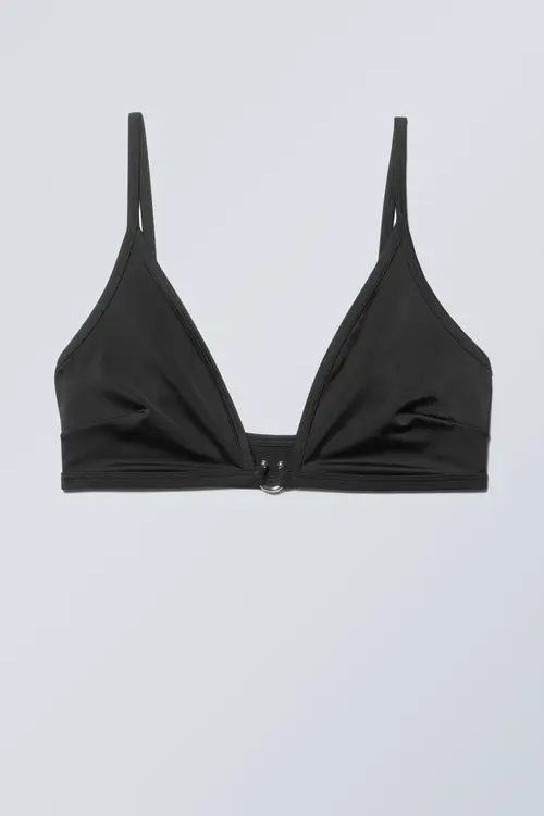 Pierced Pullover Bikini Top - Black