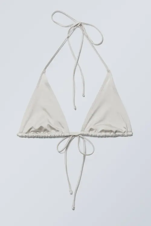 Strappy Triangle Bikini Top - Brown