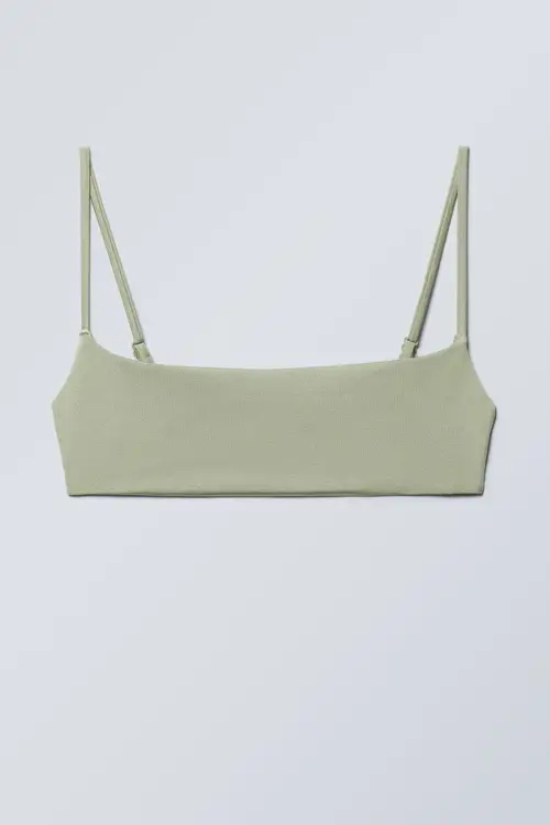 Scoop Neck Bikini Top - Green