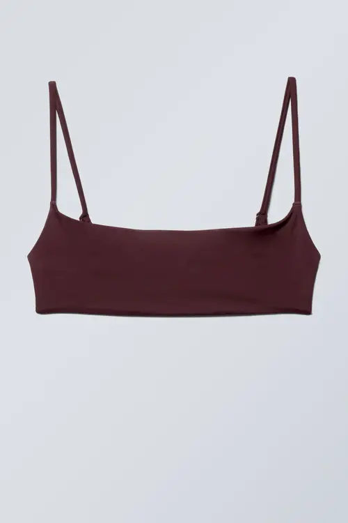 Scoop Neck Bikini Top - Red