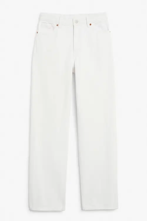 Taiki high waist straight leg jeans - White