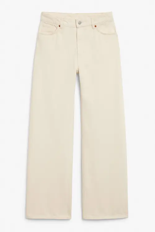 Yoko high waist wide jeans - White