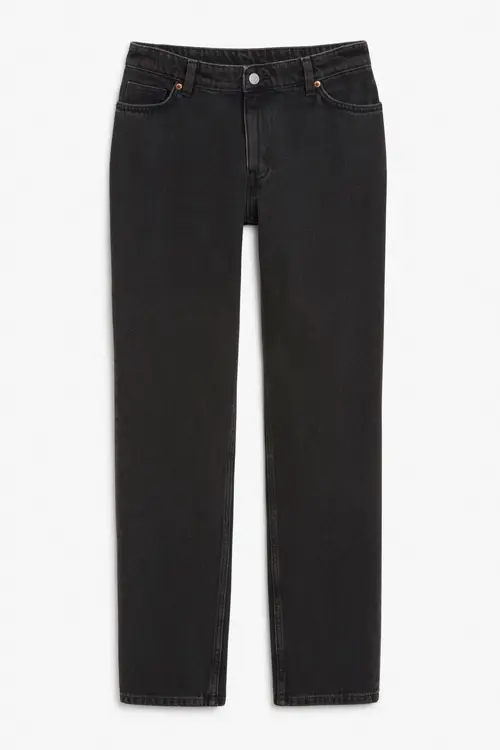 Monokomi mid waist straight jeans - Black