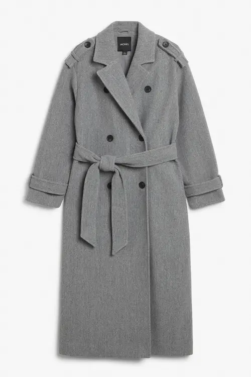 Double breasted oversized coat - Grey