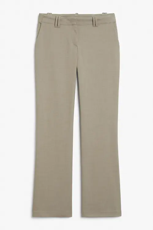 Low waist tailored bootcut trousers - Brown