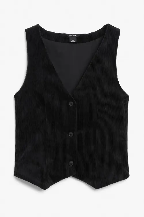 Corduroy waistcoat - Black