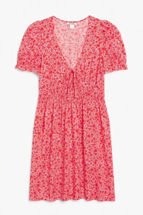 Puff sleeve babydoll dress - Pink