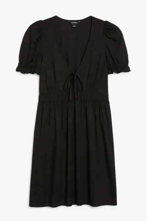 Puff sleeve babydoll dress - Black