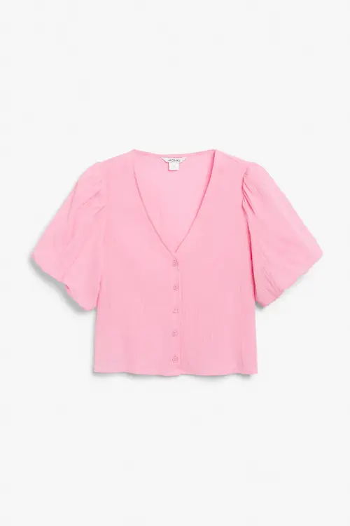 Puffy sleeve blouse - Pink