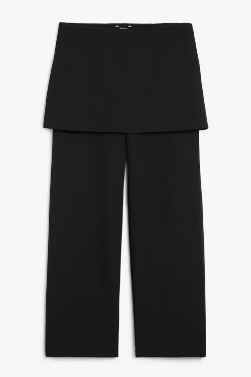 Wide leg skirt trousers - Black