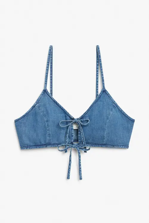 Cropped denim top - Blue