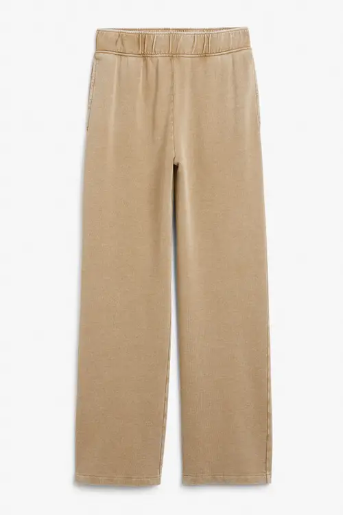 Wide leg tracksuit trousers - Beige