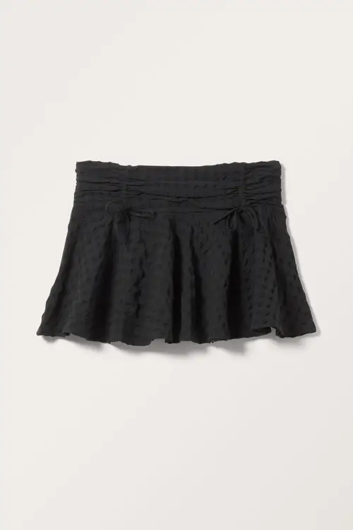 Short Bow Detail Mini Skirt - Black