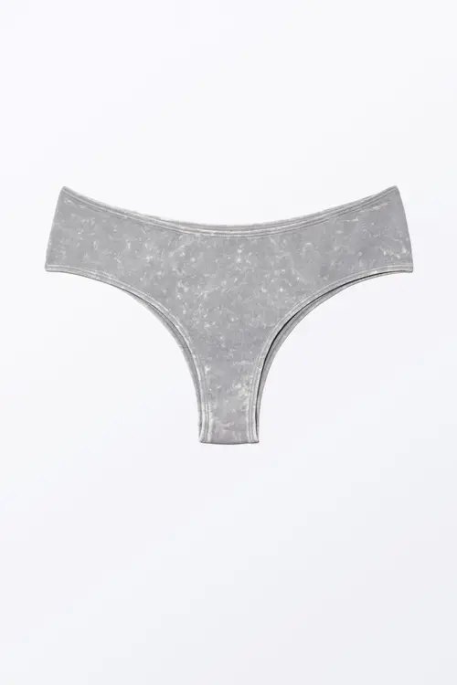 Soft Cotton Hipster Briefs - Grey