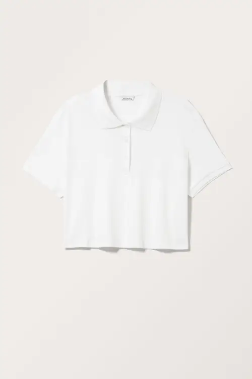 Cropped Polo Shirt - White