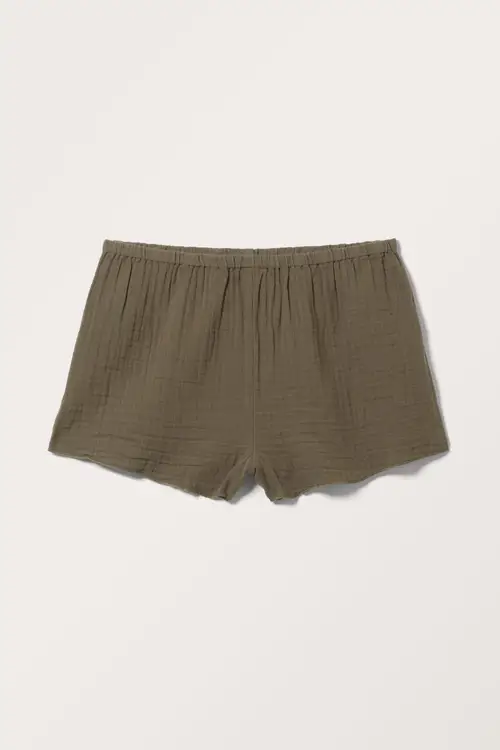 Mini Pull-on Cotton Shorts - Green