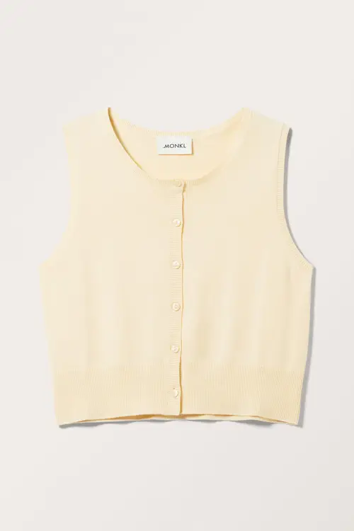 Jacquard Knitted Vest - Yellow