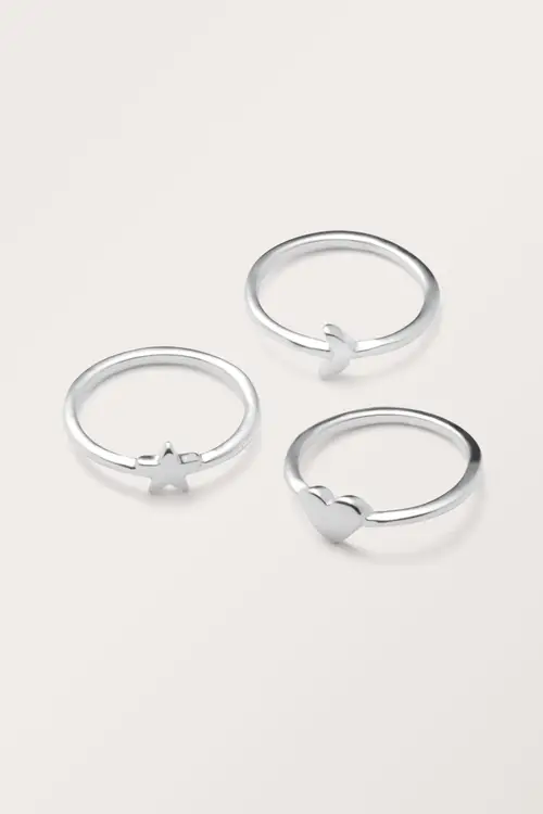 3-pack Decorative Rings - Silver