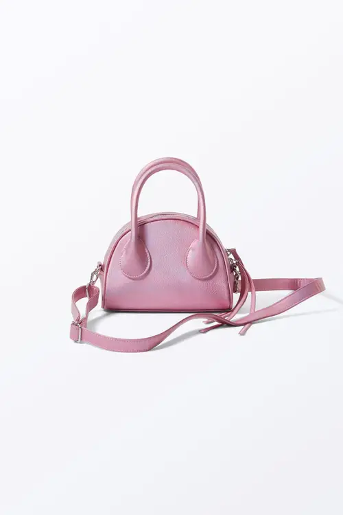 Metallic Mini Bowling Bag - Pink