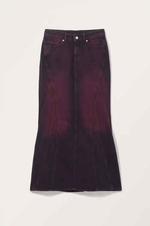 Maxi Denim Mermaid Skirt - Purple