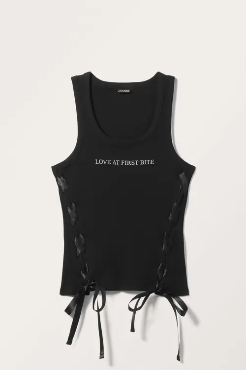 Tie Detailed Tank Top - Black