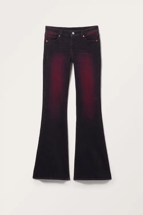 Katsumi Low Flared Purple Overdye Jeans - Purple