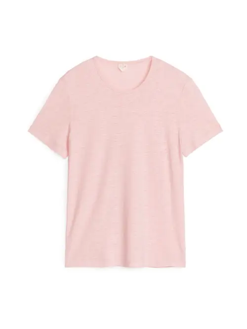 Linen-Blend T-Shirt - Pink