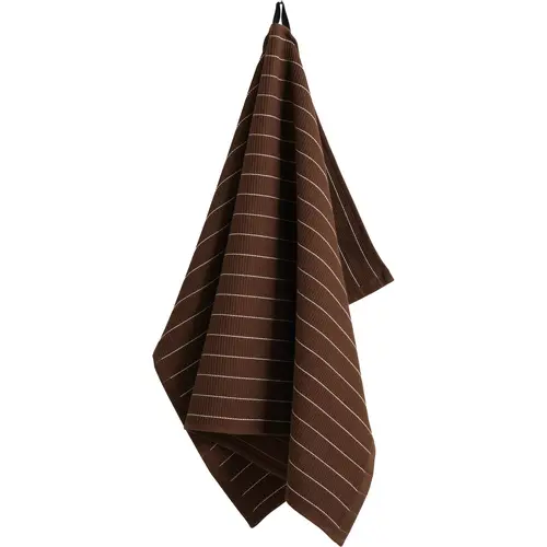 HAY Canteen viskestykke, brown pinstripe