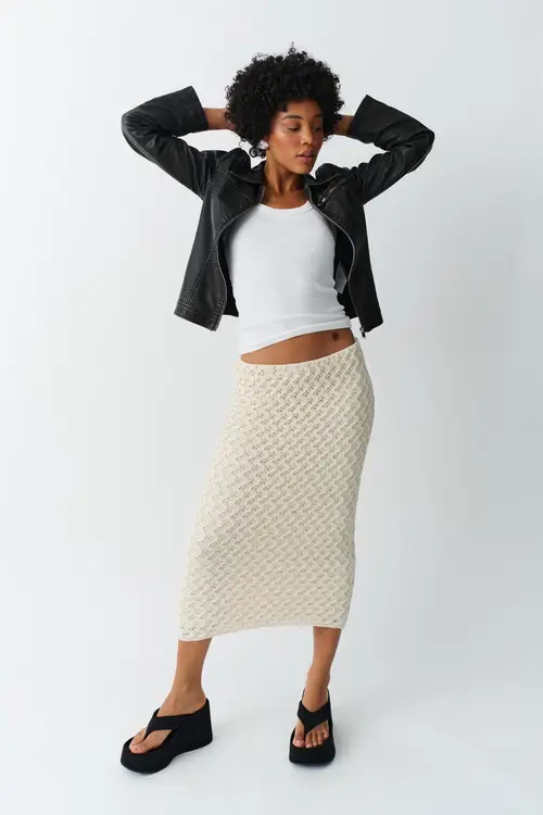 Crochet maxi knit skirt