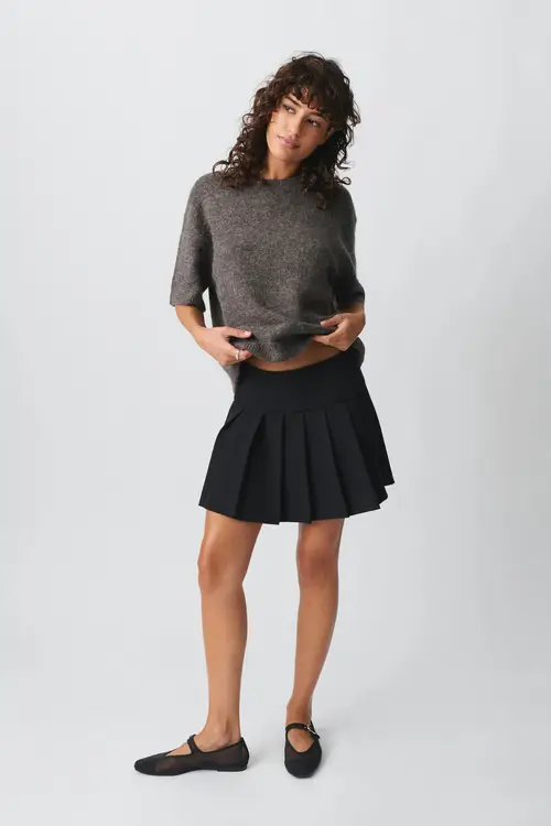 Pleated mini skirt