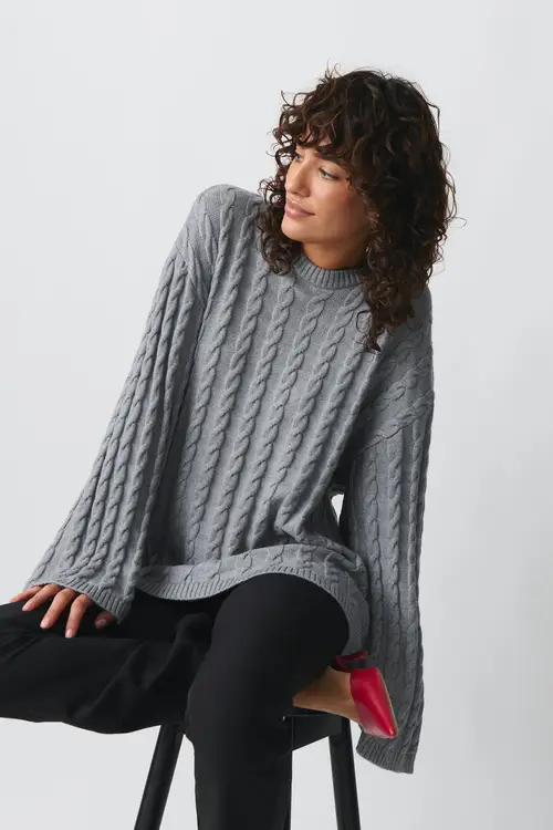 Knitted cable sweater