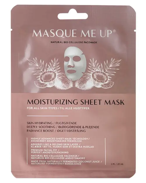 Masque Me Up Natural Bio Cellulose Facemask - Moisturizing Sheet Mask (U) 25 ml