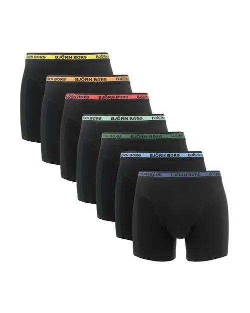 Björn-Borg Cotton Stretch Shorts 7-pack Black - Str. L   7 stk.