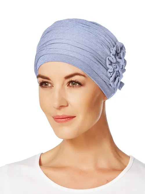 Christine Headwear - Lotus Turban | Light Blue Melange - onesize